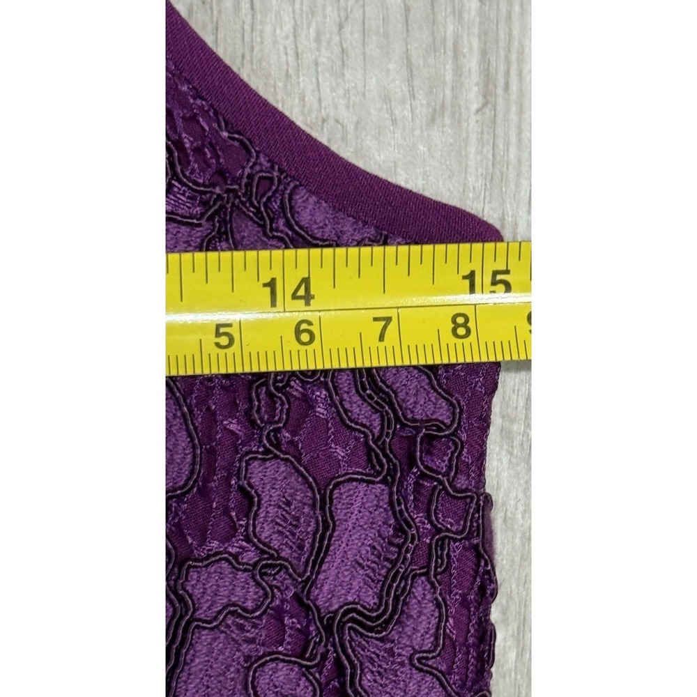 Lauren Ralph Lauren Sheath Dress Womens 4 Petite Purple Lace Scalloped Hem UEC - Picture 6 of 12